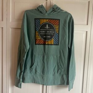 York Beach Maine Graphic Hoodie - Green